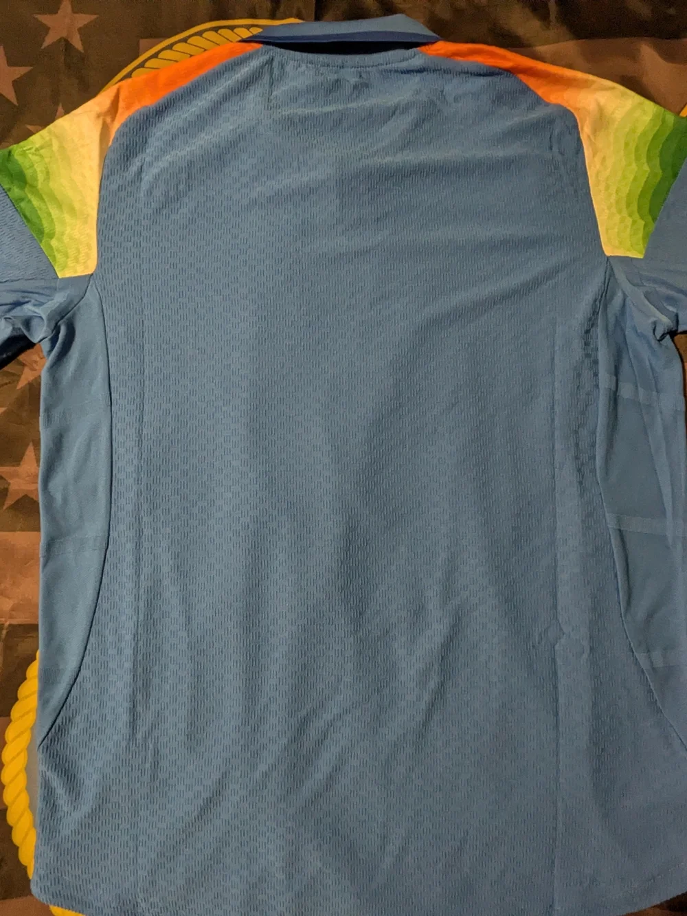 Adidas Men’s Blue India Cricket Jersey with Orange Accents